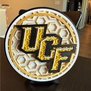 UCF Knights Round decor art plate dimensional gift team university